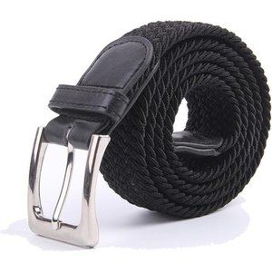 Canvas Elastic Fabric Woven Stretch Multicolored Braided Belts Men or Womens